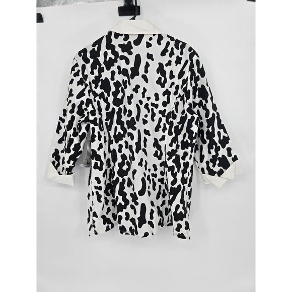 Samuel Dong Size XL Womens Top Black White Button Up Shirt NWT - Picture 5 of 6